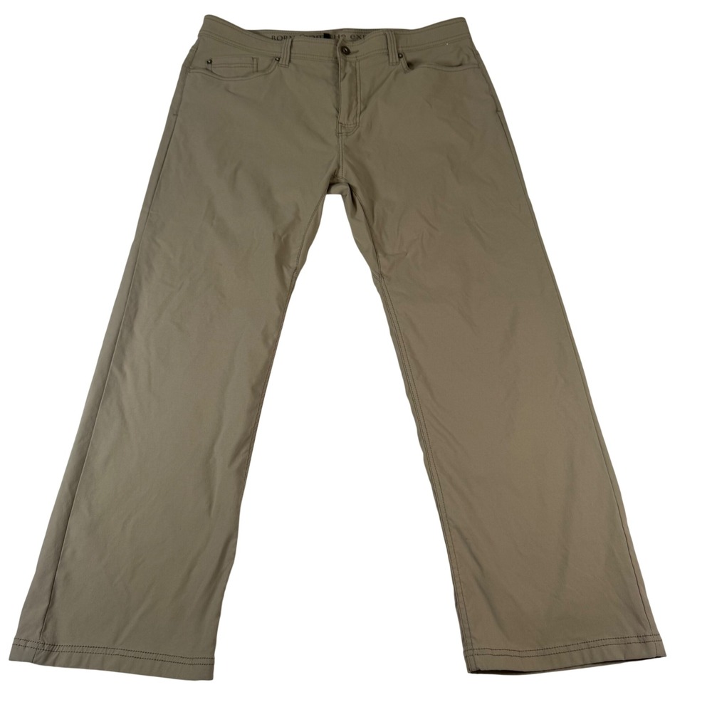 Prana Slim Fit Pants Mens 38x30 Tan Nylon Stretch Gorpcore Hiking Outdoor Khaki